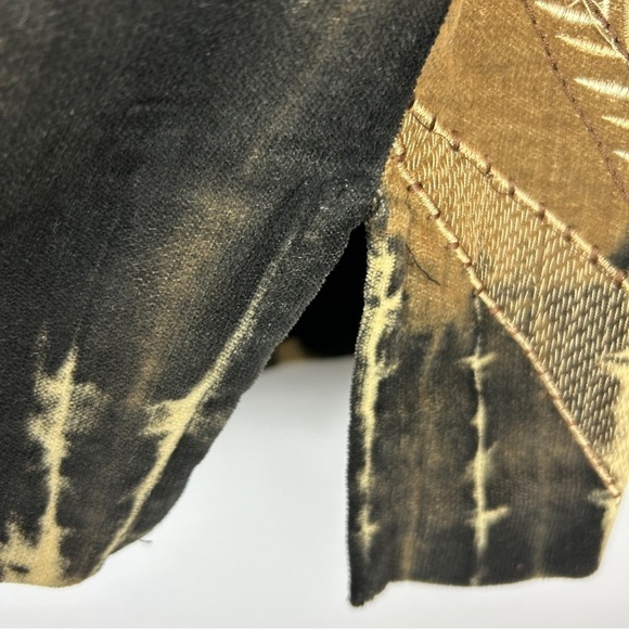 Vintage Conrad C Western Aztec Cotton Embroidered Jacket Size 12 Black Brown - Picture 10 of 13